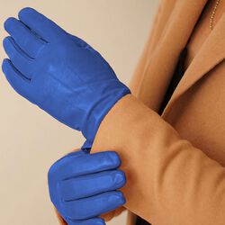 Carla Leather Gloves, denim blue, Kessler