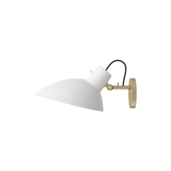 VV Cinquanta Wall Lamp with Switch, white/brass, Astep