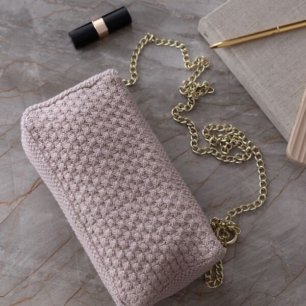 Knitted Clutch Chain Petra, husted violet, By LOHN