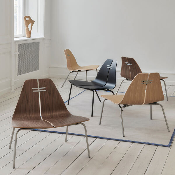 PK23™ Lounge Chair, clear lacquered oak/steel, Fritz Hansen