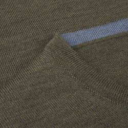 Sweater Knitted Crew Neck With Patch Merino Wool, green, Stenstr&ouml;ms