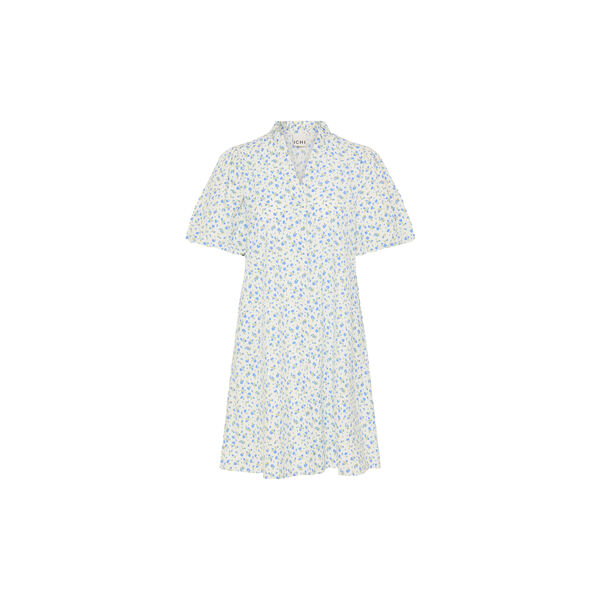 IHQWIN Dress, cloud dancer/blue flower, ICHI