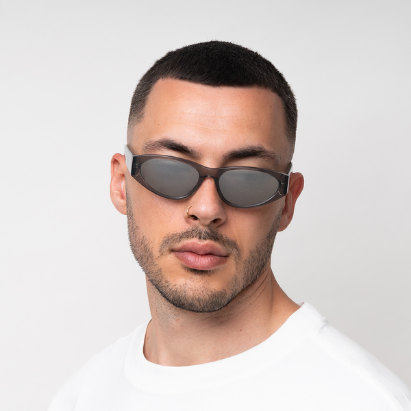 BLADE sun glasses, transparent grey, MESSYWEEKEND