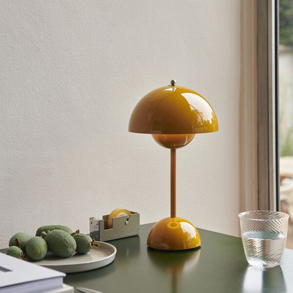 Flowerpot VP9 Portable Table Lamp, mustard Flowerpot VP9 Portable Table Lamp, mustard, &Tradition