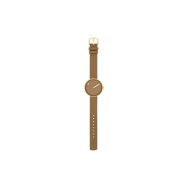 PICTO Wrist Watch, cappuccino brown/gold/cappuccino brown, PICTO