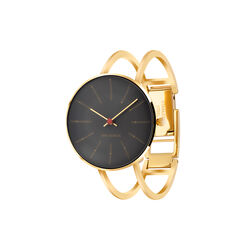 Bankers Bangle Wrist Watch, grey/gold/gold, Arne Jacobsen Watches