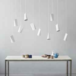 Ceramic Pendant, white, MOEBE