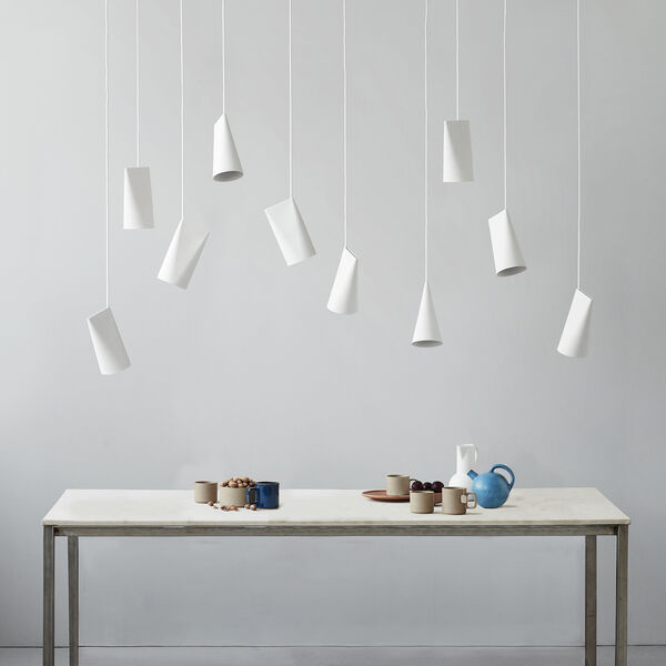 Ceramic Pendant, white, MOEBE