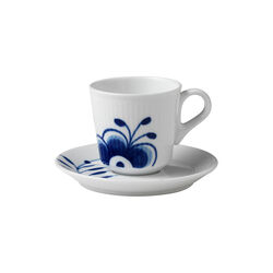 Blue Fluted Mega Cup with Saucer 9 cl, Royal Copenhagen