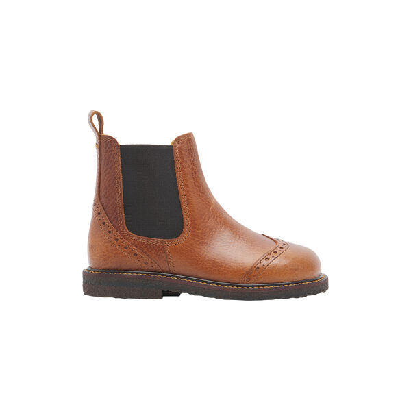 Chelsea Boot With Brogue Hole Pattern, medium brown, ANGULUS