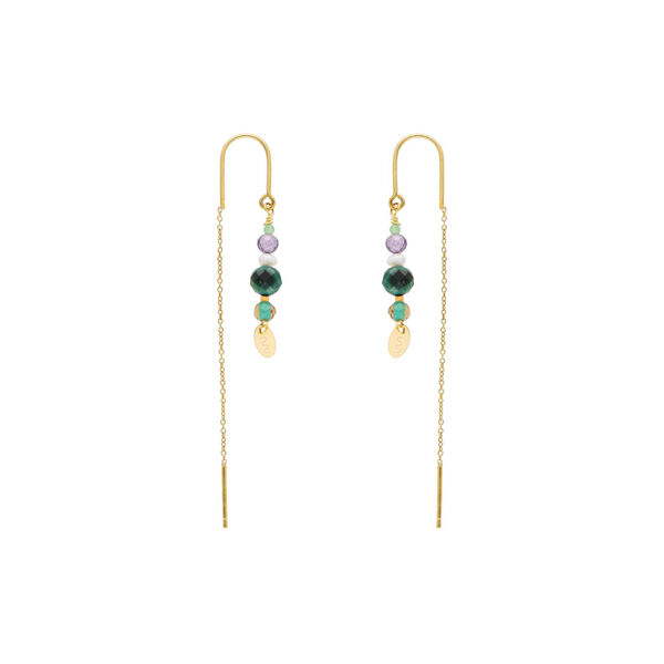 Sirene Earrings, green, Nuni Copenhagen