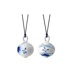 Blue Fluted Mega Christmas Bauble Set 2 pcs, Royal Copenhagen