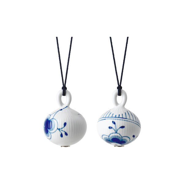 Blue Fluted Mega Christmas Bauble Set 2 pcs, Royal Copenhagen