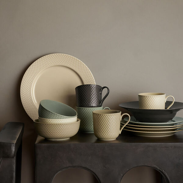 Rhombe Earth Lunch plate Ø 21 cm, moss, Lyngby Porcelæn