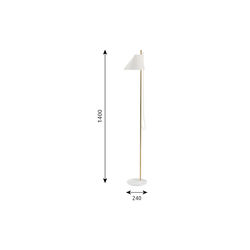 Yuh Floor Lamp, white/brass, Louis Poulsen