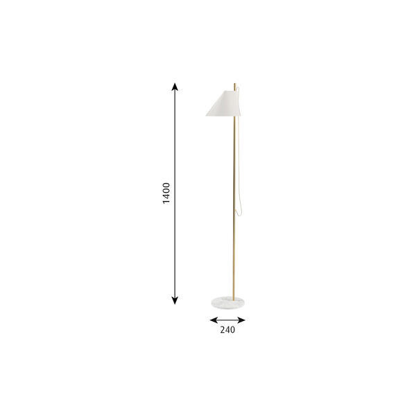 Yuh Floor Lamp, white/brass, Louis Poulsen