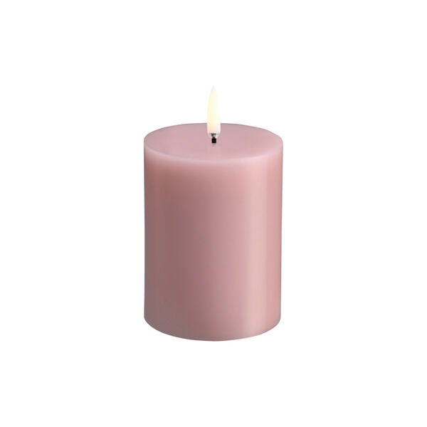 LED pillar candle smooth 10 cm, rose powder, Uyuni Lighting