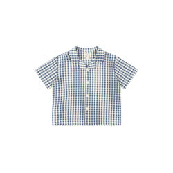 Kim SS Shirt, captains blue check, Konges Sløjd