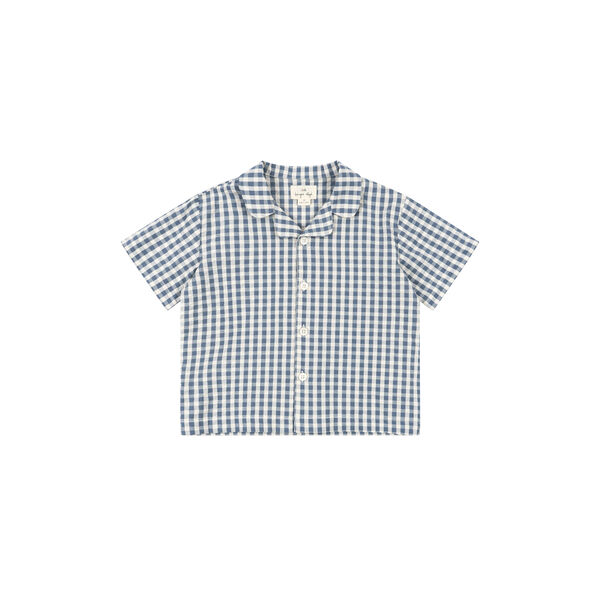 Kim SS Shirt, captains blue check Kim SS Shirt, captains blue check, Konges Sløjd