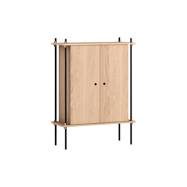 Shelving Cabinet, oak/black, MOEBE