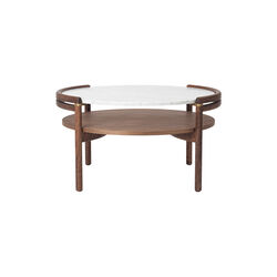 RF1905 Sideways Coffee Table, oiled walnut/Carrara marble, Carl Hansen & Søn
