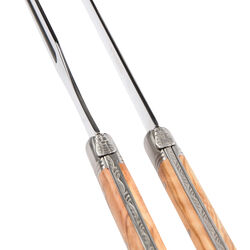 Carving Set, olive wood, Laguiole Tradition