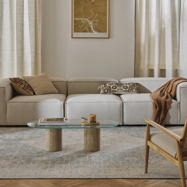 Lennon 4-Seater Sofa Modular, woven off white, Westwing Collection