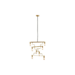 Kennedy Chandelier, brass, Rubn