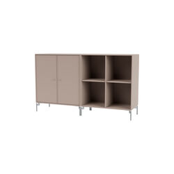 PAIR Classic Sideboard with Chrome Legs, 137 mushroom, Montana Furniture
