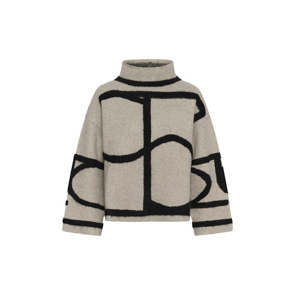 SLSorea Mono Pullover | Beige w Black monogram | Pullover, Soaked in Luxury