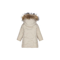Rose Baby Girls Down Coat with Fur| Oat, VER de TERRE