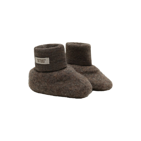 Footies Wool Fleece , brown melange, HUTTEliHUT