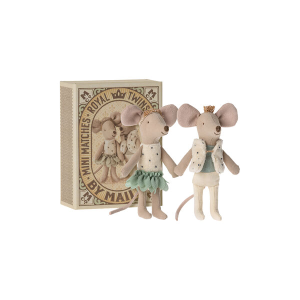 Little Sister & Little Brother Royal Twins Mice in Matchbox, Maileg