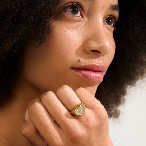 EMMETT ring, gold plated, Pilgrim