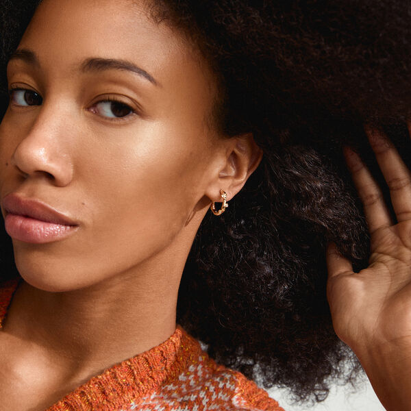 HERMIONE Crystal Hoops, gold plated, Pilgrim