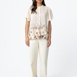 Ruffle top in Floral border print, floral border print, Coster Copenhagen