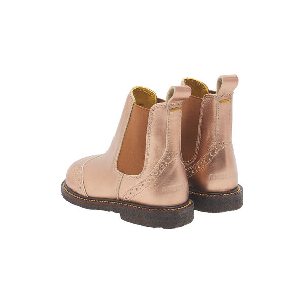 Chelsea Boot With Brogue Hole Pattern, bronze metallic/cognac, ANGULUS