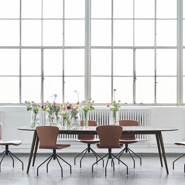 PLAYdinner Lam&eacute; Dining Table with Extension, smoked oak, Bruunmunch Furniture