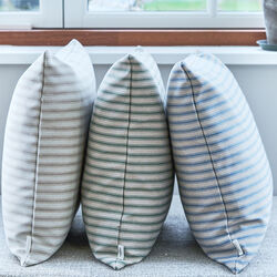 Outdoor Fine Stripe Cushion, green Outdoor Fine Stripe Cushion, green, Compliments