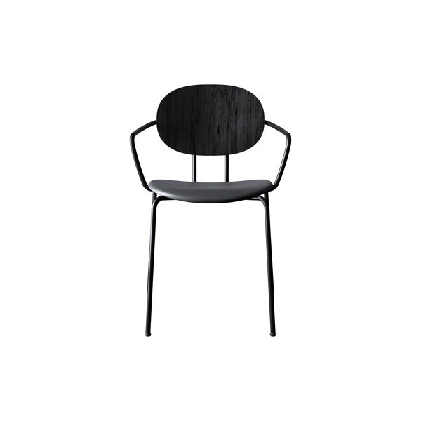 PIET HEIN Chair With Arms, black lacquered oak/Solid Black 509 PIET HEIN Chair With Arms, black lacquered oak/Solid Black 509, Sibast Furniture