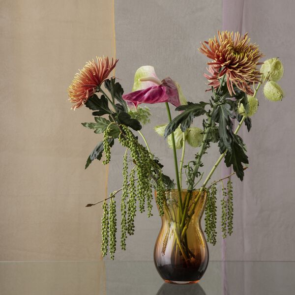 Calabas Duo Vase, burgundy/amber Calabas Duo Vase, burgundy/amber, Holmegaard