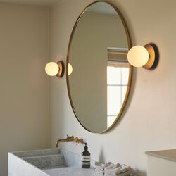 Liila 1 Medium Wall Lamp, nordic gold/opal, Nuura