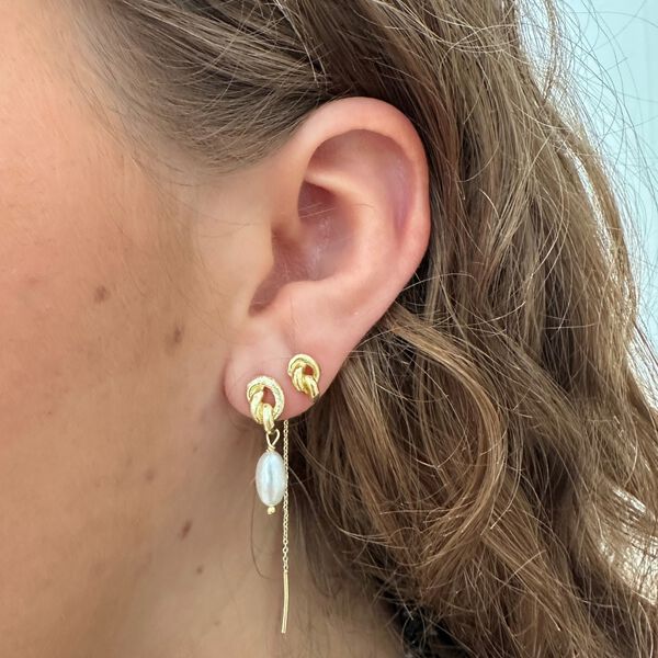 Anais pearl earrings, gold plated, Pure by Nat