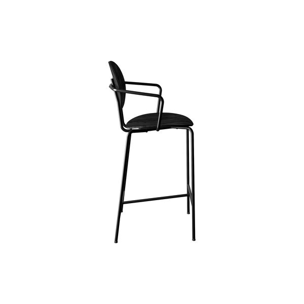 PIET HEIN Counter Chair with Arms, black lacquered oak, Sibast Furniture