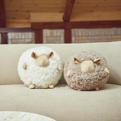 Cute Sheep Round Cushion Ø 26 cm, white/beige, NATURES Collection