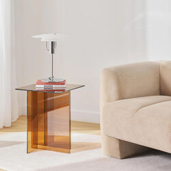 Anouk Glass Side Table, brown transparent, Westwing Collection