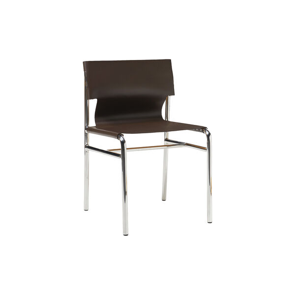 Jordan Leather Dining Chair, dark brown, Westwing Collection