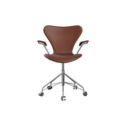 Series 7&trade; 3217 Fully Upholstered Office Chair, Grace Chestnut, Fritz Hansen