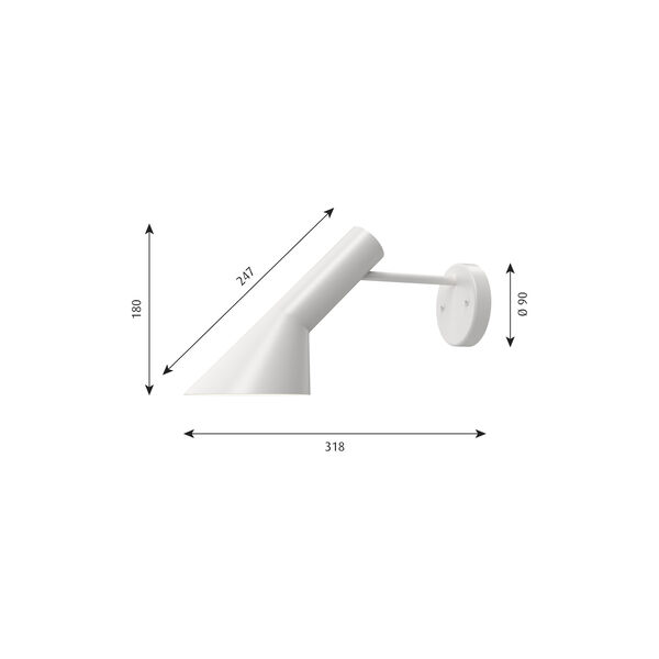 AJ Wall Lamp without Switch & Cord, white AJ Wall Lamp without Switch & Cord, white, Louis Poulsen
