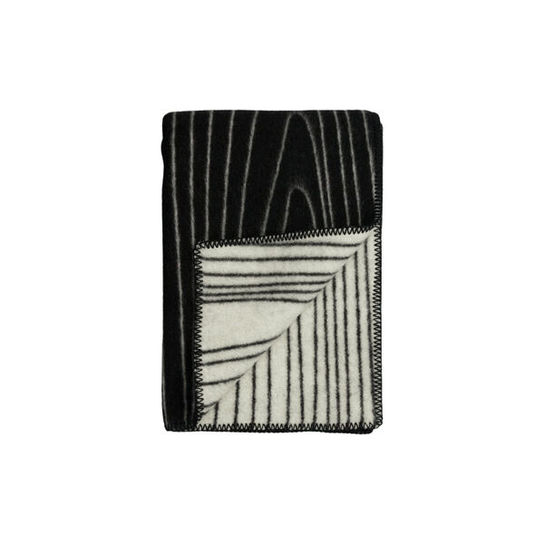 SKOG Throw, black/natural, Røros Tweed